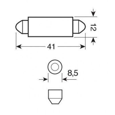 PLAFONNIER NAVETTE LEDS 24V - 41 MM