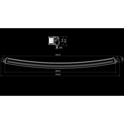 BARRE DE LED 107CM DOUBLE LIGNES INCURVÉE 400W