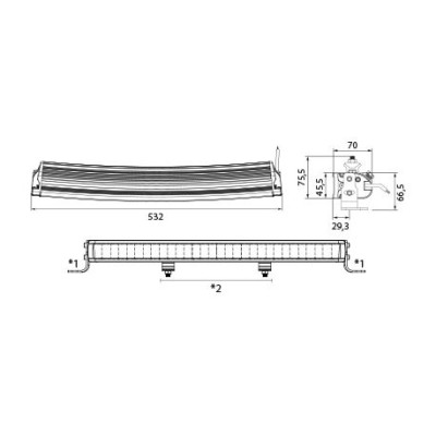 BARRE DE LED 55 cm incurvée