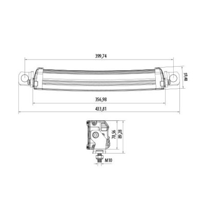 BARRE DE LED DOUBLE 35CM INCURVÉE